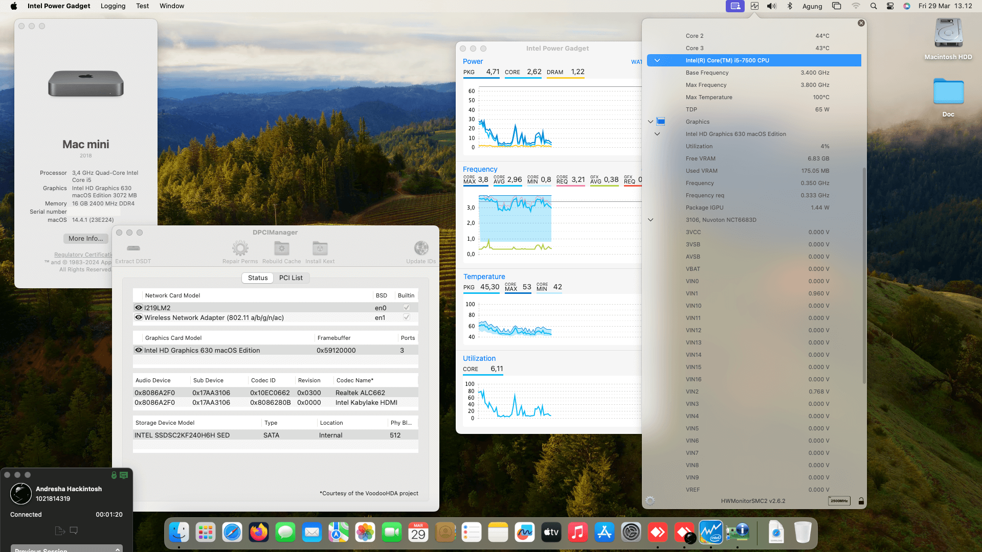 Success Hackintosh macOS Sonoma 14.4.1 Build 23E224 in Lenovo ThinkCentre M910S